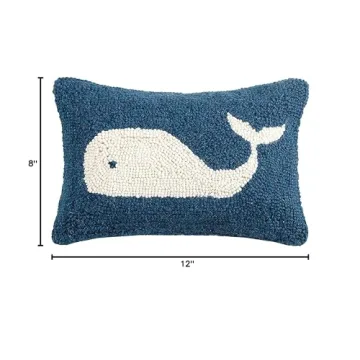 Charming Peking Handicraft Whale Hook Pillow for Coastal Decor