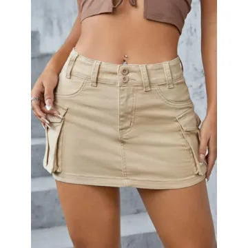 Stylish WDIRARA Women's Denim Mini Skirt with Pockets