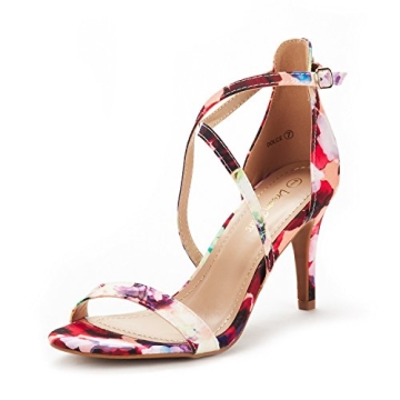DREAM PAIRS Womens Dolce Floral Open Toe Heeled Sandals for Comfort and Style