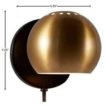 Rivet Mid Century Modern Wall Sconce in Gold Finish