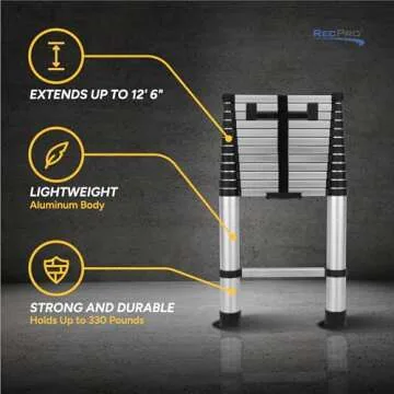 RecPro 12.5ft Telescoping Ladder for RVs and Outdoors