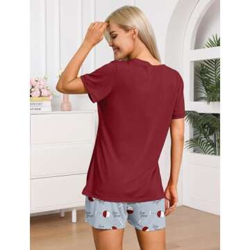 ALISISTER Comfy Pajama Set with Wine Glass Design