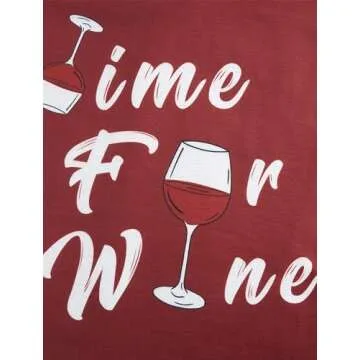 ALISISTER Comfy Pajama Set with Wine Glass Design