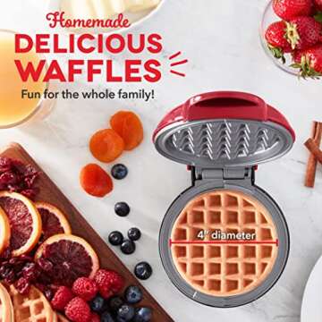DASH Deluxe Mini Waffle Maker for Perfect Waffles and More