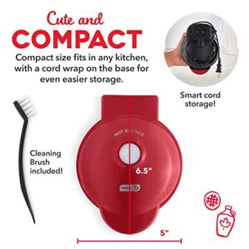 DASH Deluxe Mini Waffle Maker for Perfect Waffles and More