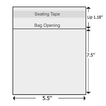 Delatanus 150 Pcs 5-1/2'' x 7-1/2'' Clear Cellophane Cello Bags,Thick Greeting Card Plastic Sleeves-Fit 5 X 7 Inch Cards Photos A6 A7 Envelopes Candy Treats 1.5-Mil