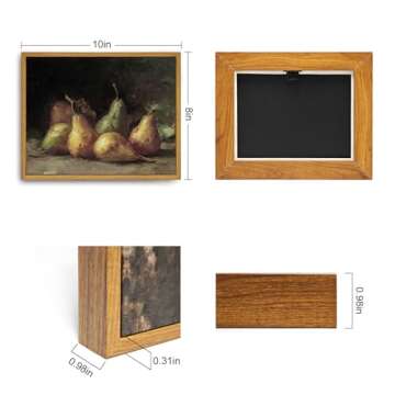 Roslynity Framed Canvas Wall Art Vintage Print Oil Paintings Pear Still Life Moody Antique Country R...