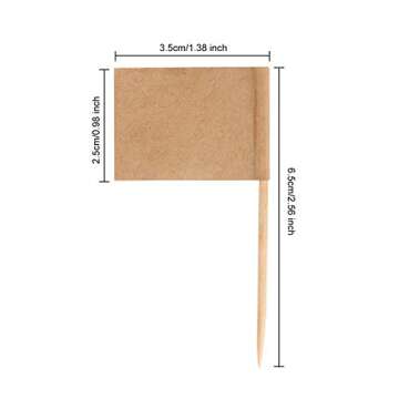 Senkary 200 Pack Blank Toothpick Flags - Customizable Cheese Labels for Parties and Gatherings