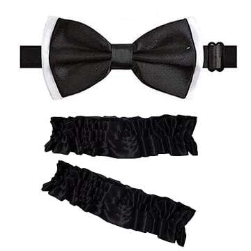 EBYTOP 1920s Mens Costume,Halloween Mafia Clothing Great Gatsby Flapper Accessories Gangster Hat Roaring 20s Bonnie and Clyde Harlem Nights Gomez Addams Family Mobster Mob Boss Outfit,1-M