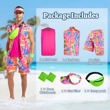 Stylish Yonroik 80s Workout Costume for Men