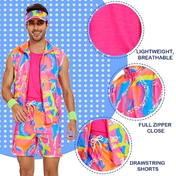 Stylish Yonroik 80s Workout Costume for Men
