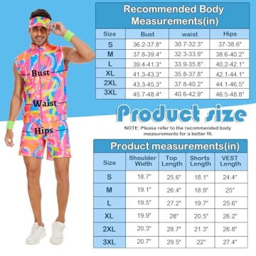 Stylish Yonroik 80s Workout Costume for Men