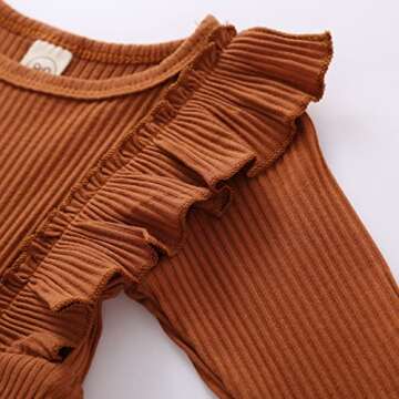 Ritatte Toddler Girls Ribbed Ruffle Dress - Stylish Comfort