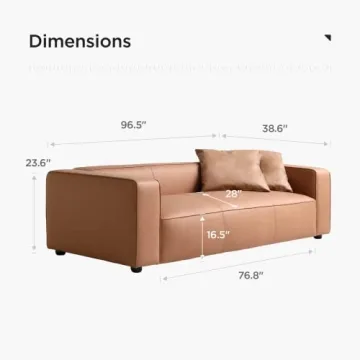 Acanva Luxury Mid-Century 3-Seater Vegan Leather Sofa