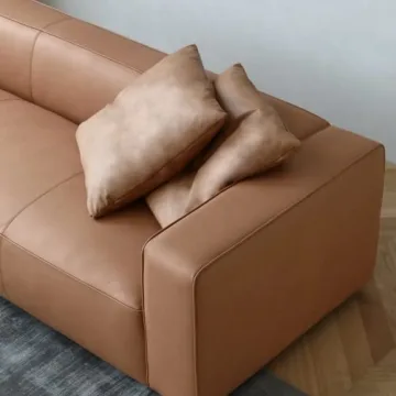 Acanva Luxury Mid-Century 3-Seater Vegan Leather Sofa