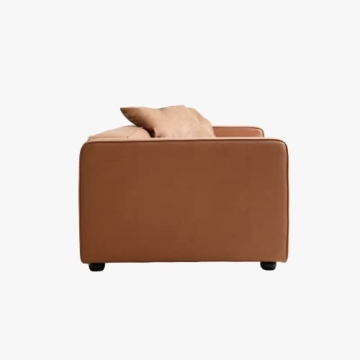 Acanva Luxury Mid-Century 3-Seater Vegan Leather Sofa