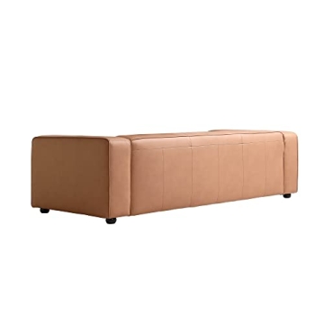 Acanva Luxury Mid-Century 3-Seater Vegan Leather Sofa