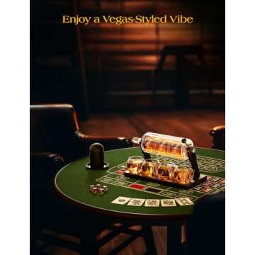 Kollea Luxury Slot Whiskey Decanter Set - 50.7oz with 4 Dice Glasses