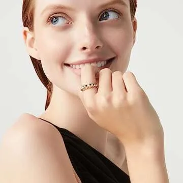 Miabella Italian 925 Sterling Silver or 18K Gold Plated Bead Ball Stackable Ring for Women/Made in Italy (Yellow-Gold-Plated-Silver, Size 7)