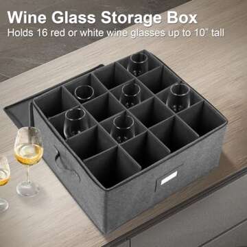 popoly Stemware Storage Cases, Wine Glass Storage Box