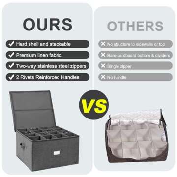 popoly Stemware Storage Cases, Wine Glass Storage Box