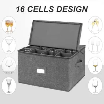 popoly Stemware Storage Cases, Wine Glass Storage Box