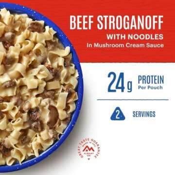 Mountain House Beef Stroganoff with Noodles | Freeze Dried Backpacking & Camping Food | 2 Servings