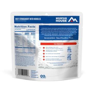 Mountain House Beef Stroganoff with Noodles | Freeze Dried Backpacking & Camping Food | 2 Servings
