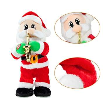 SdeNow Twerking Santa Claus, Shaking HIPS Singing Dancing Christmas Santa Claus Toys Wiggle Hip Blowing Saxophone Santa Claus Xmas Electric Dolls Gift