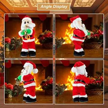 SdeNow Twerking Santa Claus, Shaking HIPS Singing Dancing Christmas Santa Claus Toys Wiggle Hip Blowing Saxophone Santa Claus Xmas Electric Dolls Gift