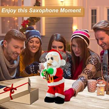 SdeNow Twerking Santa Claus, Shaking HIPS Singing Dancing Christmas Santa Claus Toys Wiggle Hip Blowing Saxophone Santa Claus Xmas Electric Dolls Gift