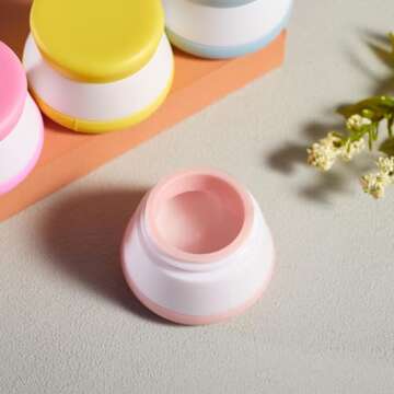 INSFIT Travel Containers for Toiletries, TSA Approved Silicone Cream Jars, Travel Size Containers with Lids, 5PCS BPA Free Leakproof Travel Accessories for Liquid Lotion with Labels Mini Spatulas