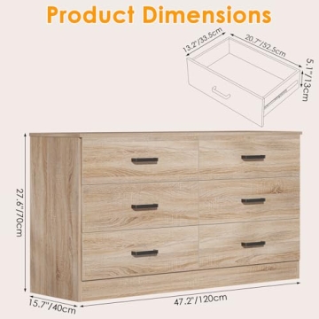 Bigbiglife 6 Drawer Modern Dresser for Bedroom Storage