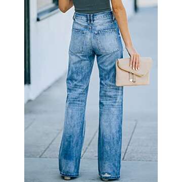 Shop Sidefeel Women's High Waisted Ripped Flared Jeans for Trendy Style