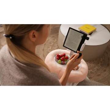 Tablet Stand Ereader Pillow Holder with 2 Detachable Trays & Remote Page Turner