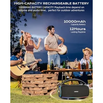 IPX5 Waterproof Karaoke Machine with 2 Wireless Mics