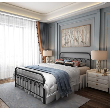 Sturdy YALAXON Vintage Full Size Metal Bed Frame