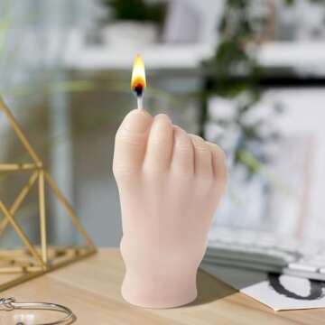 6sisc Mini Foot Scented Candle Inverted Feet Shape Candles Creative Gift Home Aesthetic Decor Pine Fragrance Aromatherapy Natural Soy Wax Material Desk Art Decoration for Bedroom Bathroom Office