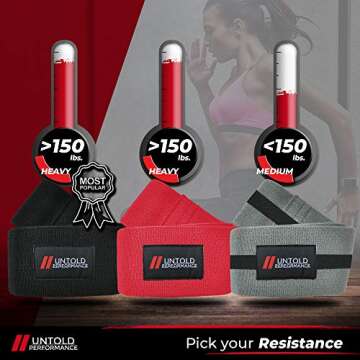 Untold Performance Heavy Resistance Bands - Hip Bands for Working Out, Premium Exercise Bands Resistance, Durable Resistance Bands for Strength, Flexibility & Glute Workouts (Black - Heavy, 1)