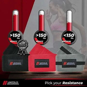 Untold Performance Heavy Resistance Bands - Hip Bands for Working Out, Premium Exercise Bands Resistance, Durable Resistance Bands for Strength, Flexibility & Glute Workouts (Black - Heavy, 1)