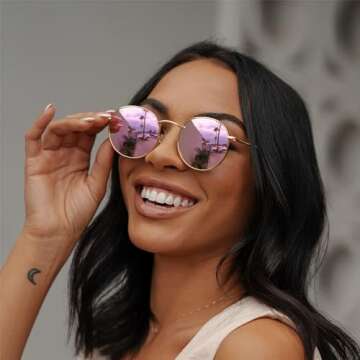 WearMe Pro - Reflective Lens Round Trendy Sunglasses