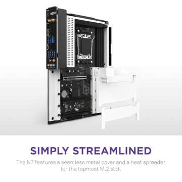 NZXT N7 B650E - AMD B650 Chipset - Supports AMD Ryzen 9000 8000 & 7000 Series CPUs (Socket AM5) - ATX Gaming Motherboard - Integrated Rear I/O Shield - DDR5 - Wi-Fi 6E - White