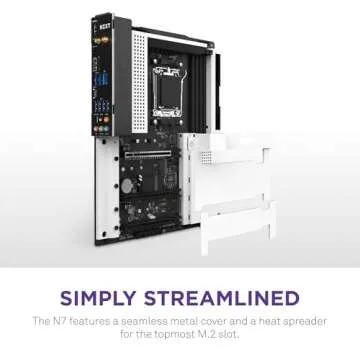 NZXT N7 B650E - AMD B650 Chipset - Supports AMD Ryzen 9000 8000 & 7000 Series CPUs (Socket AM5) - ATX Gaming Motherboard - Integrated Rear I/O Shield - DDR5 - Wi-Fi 6E - White