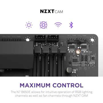NZXT N7 B650E - AMD B650 Chipset - Supports AMD Ryzen 9000 8000 & 7000 Series CPUs (Socket AM5) - ATX Gaming Motherboard - Integrated Rear I/O Shield - DDR5 - Wi-Fi 6E - White