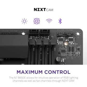 NZXT N7 B650E - AMD B650 Chipset - Supports AMD Ryzen 9000 8000 & 7000 Series CPUs (Socket AM5) - ATX Gaming Motherboard - Integrated Rear I/O Shield - DDR5 - Wi-Fi 6E - White