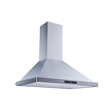 Winflo 30 In. Convertible Stainless Steel Wall Mount Range Hood with Aluminum Mesh Filters, Charcoal Filters and Touch Sensor Control