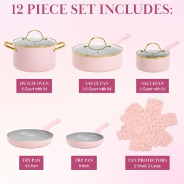 Paris Hilton Epic Nonstick Pots and Pans Set for Stylish Cooking