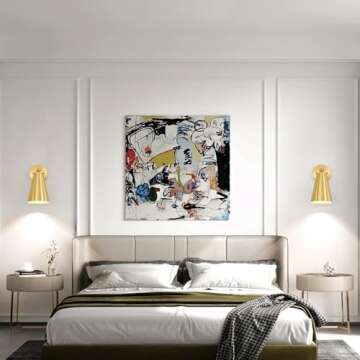 haultop Battery Sconces Wall Decor Set of 2, Gold Wall Sconces Battery Operated, Wireless Wall Sconc...