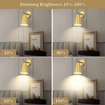 haultop Battery Sconces Wall Decor Set of 2, Gold Wall Sconces Battery Operated, Wireless Wall Sconces, Remote Control Battery Operated Wall Sconce for Gallery, Bedroom