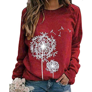 BANGELY Women’s Dandelion Sweatshirt - Comfortable Casual Crewneck Tops